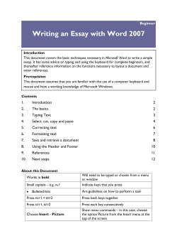 Essay Writing with Word 2007