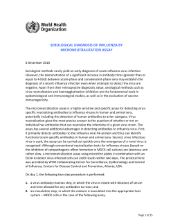 serological diagnosis of influenza by microneutralization assay