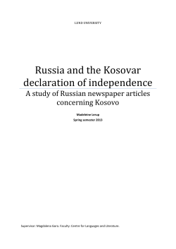 Russia and the Kosovar declaration of independence