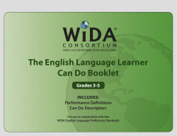 The English Language Learner Can Do Booklet