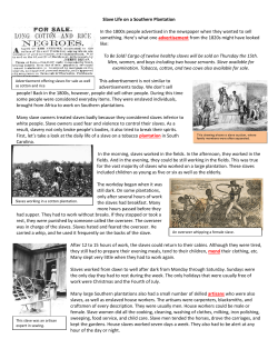 Slave Life on a Southern Plantation