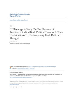 A Study On The Elements of Traditional Radical Black