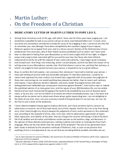 Martin Luther: On the Freedom of a Christian