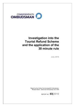 Investigation into the Tourist Refund Scheme