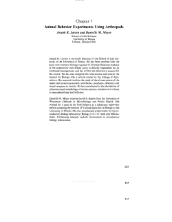 Chapter 7 Animal Behavior Experiments Using Arthropods