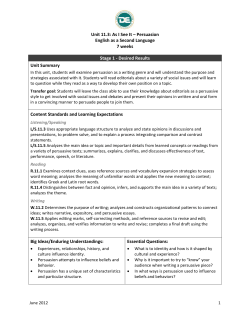 Unit 11.3: As I See It