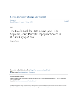 The Death Knell for Hate-Crime Laws? The