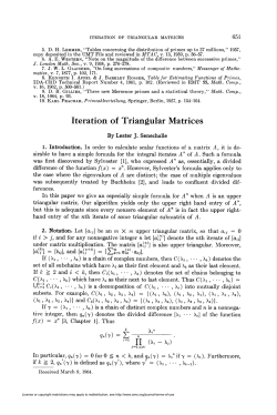 Iteration of Triangular Matrices