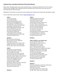 Lutheran Guy lyrics, as written by Cindy Strieter