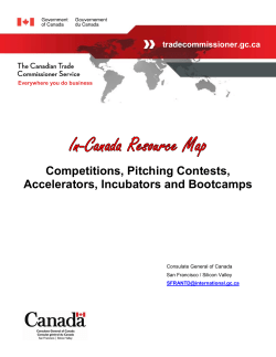 Competitions, Pitching Contests, Accelerators, Incubators and