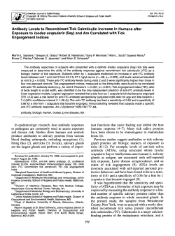 Antibody Levels to RecombinantTick Calreticulin