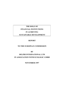THE ROLE OF FINANCIAL INSTITUTIONS IN ACHIEVING
