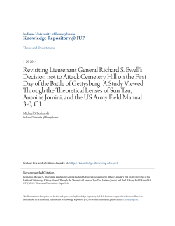 Revisiting Lieutenant General Richard S. Ewell`s Decision not to