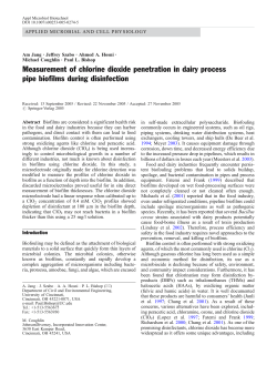 Measurement of Chlorine Dioxide Penetration in