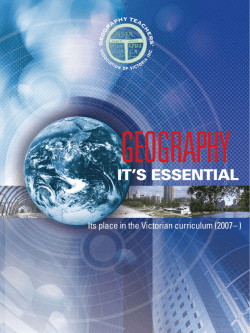 geography: essential learning - Australian Geography Teachers