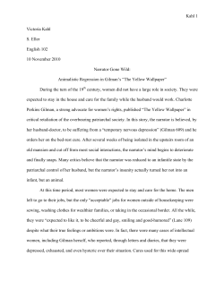 Narrator Gone Wild: Animalistic Regression in Gilman`s `The Yellow