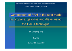 Comparison of PAH in the soot made by propane, gasoline and