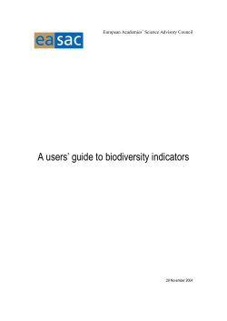 A Users` Guide to Biodiversity Indicators