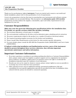 Customer Responsibilities Important Customer Information