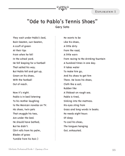 "Ode to Pablo`s Tennis Shoes" by Gary Soto