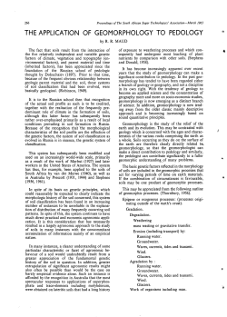 THE APPLICATION GEOMORPHOLOGY PEDOLOGY