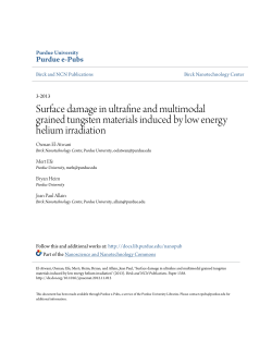 Surface damage in ultrafine and multimodal grained tungsten