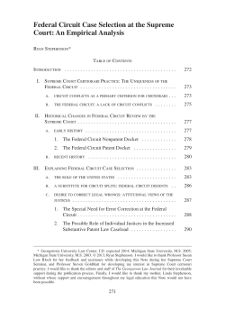 Federal Circuit Case Selection at the Supreme Court: An Empirical