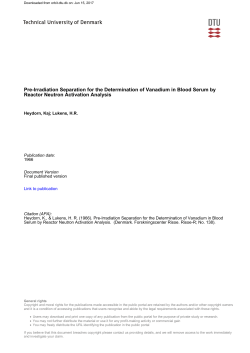 Pre-Irradiation Separation for the Determination of Vanadium in