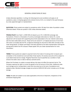 Terms and Conditions - Canadian Electrical Services