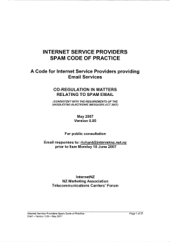 internet service providers spam code of practice