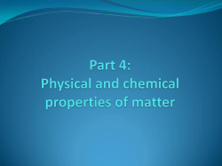 Physical and chemical properties