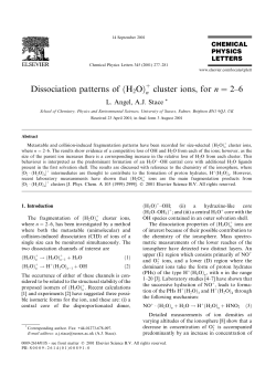 Dissociation patterns of (H 2O) cluster ions, for n = 2&plusmn;6