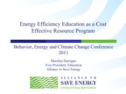 Energy Efficiency Education as a Cost Effective Resource Program