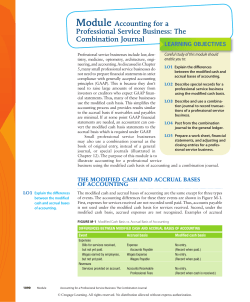 Module Accounting for a Professional Service Business
