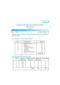 Design of the Question Paper