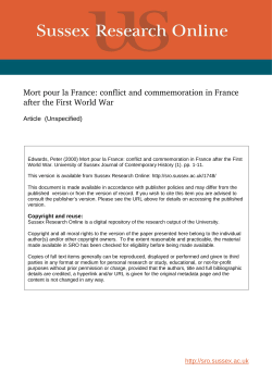 Mort pour la France: conflict and commemoration in France after the