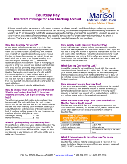 Courtesy Pay - MariSol Federal Credit Union