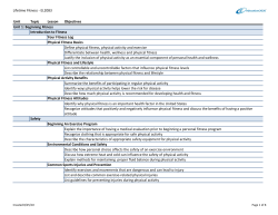 Lifetime Fitness - EL2083 Unit Topic Lesson Objectives Define