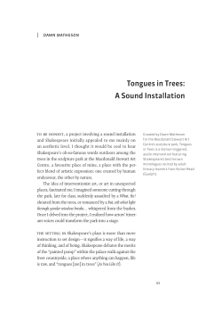 Tongues in Trees: A Sound Installation