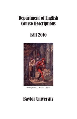 Department of English Course Descriptions Fall