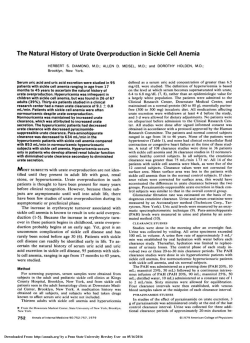 The Natural History of Urate Overproduction in Sickle Cell Anemia