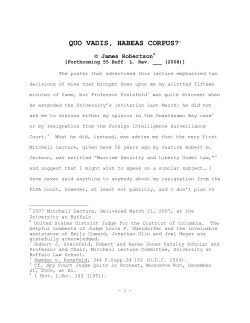 quo vadis, habeas corpus? - The Constitution Project