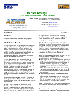 Manure Storage, Process Improvement for Animal Feeding Operations