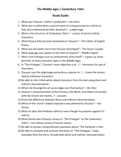 The Middle Ages / Canterbury Tales Study Guide