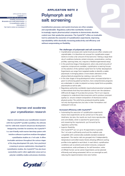 Polymorph and salt screening - Technobis Crystallization Systems