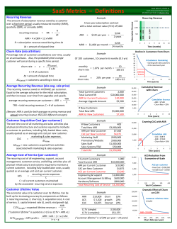 SaaS Metrics – Definitions - Chaotic Flow by Joel York