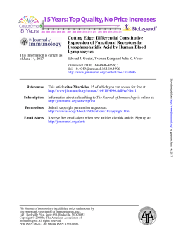Lymphocytes Lysophosphatidic Acid by Human Blood Expression of