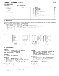 GF Signet 8150 Flow Totalizer Manual