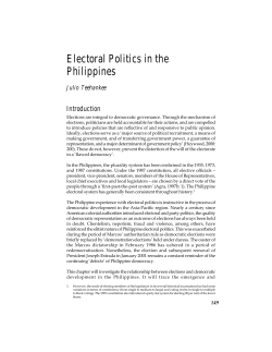 Electoral Politics in the Philippines - Bibliothek der Friedrich