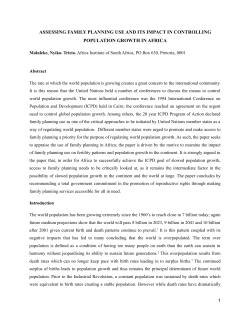 assessing family planning use and its impact in controlling